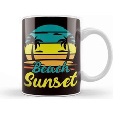 Dekado Beach Sunset Sun Sunrise Island Vacation Tanning Sunbathing Kupa Bardak Porselen