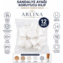 Arlina Home Kids 12 Adet Masa ve Sandalye Ayak Koruyucu Çizdirmez Beyaz Kaydırmaz Silikon