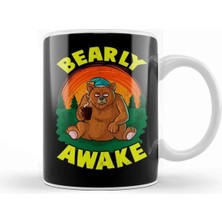 Dekado Bearly Awake Sleeping Bear Funny Barely Awake Pun Kupa Bardak Porselen