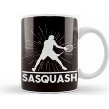 Dekado Funny Sasquatch Squash Player Racket Indoor Tennis Court Kupa Bardak Porselen