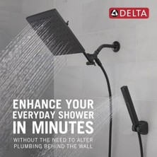 Defne Store 10" Raincan Duş Başlığı ve El Tipi Duş Kombinasyonu, Siyah Kare Duş Başlığı, Yağış Duş Başlığı, El Duşu, Yüksek Basınçlı Duş Başlığı, 1.75 Gpm Akış Hızı, Mat Siyah 75527-BL
