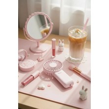 Miniso Macaron Serisi 1200MAH Taşınabilir Mini El Fanı – Pembe Renkli Şarj Edilebilir Fan