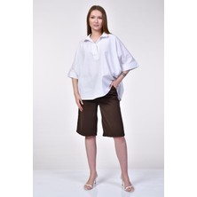 Parkhande Oversize Poplin Beyaz Gömlek  - Beyaz Beyaz - S