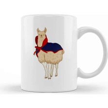 Dekado Cute Vampire Llama Halloween Funny Vampire Llama Kupa Bardak Porselen