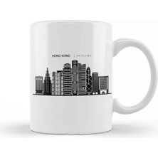 Dekado Hong Kong Skyline Outline Cityscape Travel Kupa Bardak Porselen