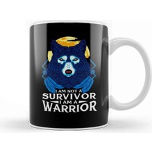 Dekado I Am Not A Survivor I Am A Warrior Fierce Wolf Kupa Bardak Porselen