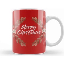 Dekado Yılbaşı Yeni Yıl Konseptli Merry Christmas Floral Kupa Bardak Porselen
