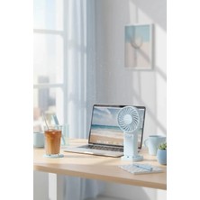 Miniso Macaron Serisi 1200MAH Taşınabilir Mini El Fanı – Mavi Renkli Şarj Edilebilir Fan