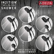 Defne Store 4-Spray IN2ITION Çift Duş Başlığı, El Spreyi, Mat Siyah Duş Başlığı, Hortum, Duş Başlıkları ve El Duşları, El Duş Başlıkları, Mat Siyah 58498-BL