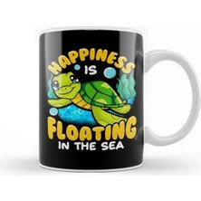 Dekado Fish Sea Turtle Happiness Is Floating In The Sea Kupa Bardak Porselen