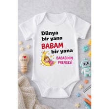 Eydu Baby Babasının Minik Prensesi Baskılı Bebek Body Beyaz Badi Çıtçıtlı Zıbın
