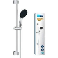 Defne Store Start 110 Sürgülü Duş Seti, 110MM Yuvarlak 3 Akışlı El Duşu, 600MM Sürgülü Ray, 1750MM Duş Hortumu, Duş Başlığı Seti, Krom, 26032001