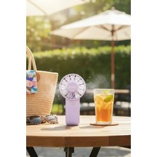 Miniso Macaron Serisi 1200MAH Taşınabilir Mini El Fanı (Mor)