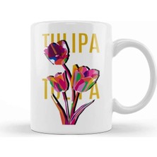 Dekado Tulip Flowers Kupa Bardak Porselen
