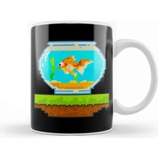 Dekado Cute 8 Bit Fish Awesome Animal 8bit Pet Aquarium Kupa Bardak Porselen