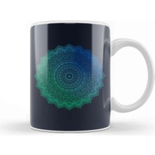 Dekado Yogi Prana Mandala Blue Kupa Bardak Porselen