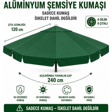 Şemsiyecim Alüminyum Şemsiye Kumaşı 240 cm Çap 120 cm Çıta Uyumlu 8 Çıtalı