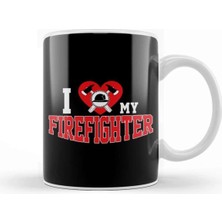Dekado Cute I Love My Firefighter Firefighting Family Kupa Bardak Porselen