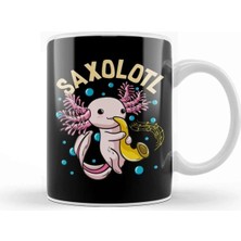 Dekado Cute & Funny Saxolotl Adorable Axolotl Playing Sax Kupa Bardak Porselen