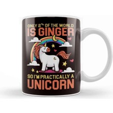 Dekado Unicorn Ginger Redhead Red Orange Haired Fantasy Magic Irish Kupa Bardak Porselen