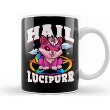 Dekado Hail Lucipurr Cat Rainbow Unicorn Kitty Satanic Kupa Bardak Porselen