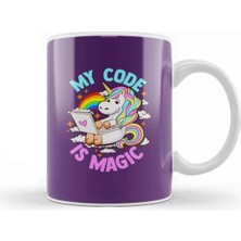 Dekado My Code Is Magic Unicorn Computer Programmer Coder Kupa Bardak Porselen