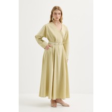Kadriye Baştürk Bağlamalı Kimono Etek Takım Açık Yeşil