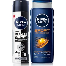 Defne Store Men Erkek Sports Duş Jeli, 500 ml + Men Erkek Sprey Deodorant & Invisible Original 150 ml