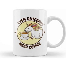 Dekado Even Unicorns Need Coffee Kupa Bardak Porselen
