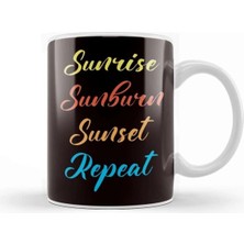 Dekado Sunrise Sunburn Sunset Vacation Beach Traveler Island Ocean Kupa Bardak Porselen
