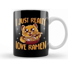 Dekado Cute & Funny I Just Really Love Ramen Anime Cat Kupa Bardak Porselen