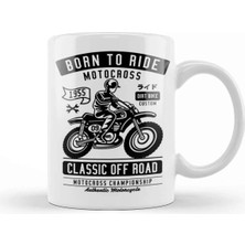 Dekado Motorbike Born To Ride Motocross Kupa Bardak Porselen