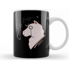 Dekado Funny Llama With Class, Tophat & Monocle Cute Lama Kupa Bardak Porselen