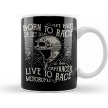 Dekado Motorbike Born To Race Live To Race Kupa Bardak Porselen