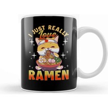 Dekado Kawaii Cat I Just Really Love Ramen Anime Kitty Kupa Bardak Porselen