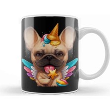 Dekado Fawn French Bulldog Ice Cream Unicorn Kupa Bardak Porselen