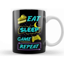 Dekado Gamer Eat Sleep Game Repeat Anime Kawaii Gaming Kupa Bardak Porselen