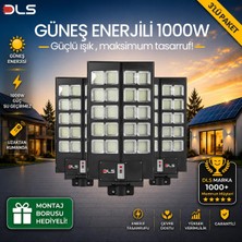 3'lü Paket Dls 1000W Güneş Enerjili Solar Sokak Lambası Hareket Sensörlü LED Bahçe Aydınlatması