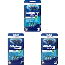 Defne Store Blue3 Kullan At Erkek Tıraş Bıçağı 3 Adet 3lü Paket