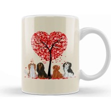 Dekado Cavalier King Charles Spaniels Love And Valentine Kupa Bardak Porselen