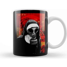 Dekado Gas Mask Nun Kupa Bardak Porselen