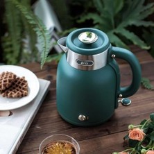 Defne Store Briz BR1040 Retro Yeşil Su Isıtıcı Çelik Kettle 1,5 Litre Kapasite ile Şık Tasarım