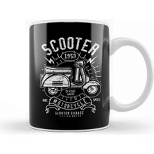 Dekado Retro 1950 Scooter Garage Kupa Bardak Porselen