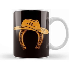 Dekado Horseshoe Cowboy Hat Horse Riding Equestrian Sport Saddle Kupa Bardak Porselen