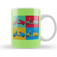Dekado Rally Vespa Bajaj Vintage Lambretta Vespa 46 Slim 01 Kupa Bardak Porselen