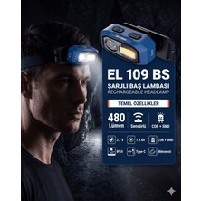 Exen El 109 Bs - 3.7V 1.4AH 480 Lümen Şarjlı Baş Lambası