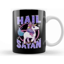Dekado Cute & Funny Hail Satan Unicorn Satanic Metal Pun Kupa Bardak Porselen
