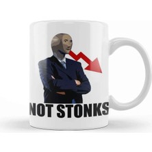Dekado Not Stonks Kupa Bardak Porselen