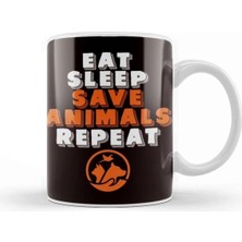 Dekado Eat Sleep Save Animals Dog Pet Animal Care Veterinarian Pets Kupa Bardak Porselen