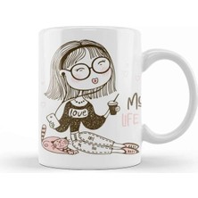Dekado Chica De Dibujos Animados Love My Life Kupa Bardak Porselen